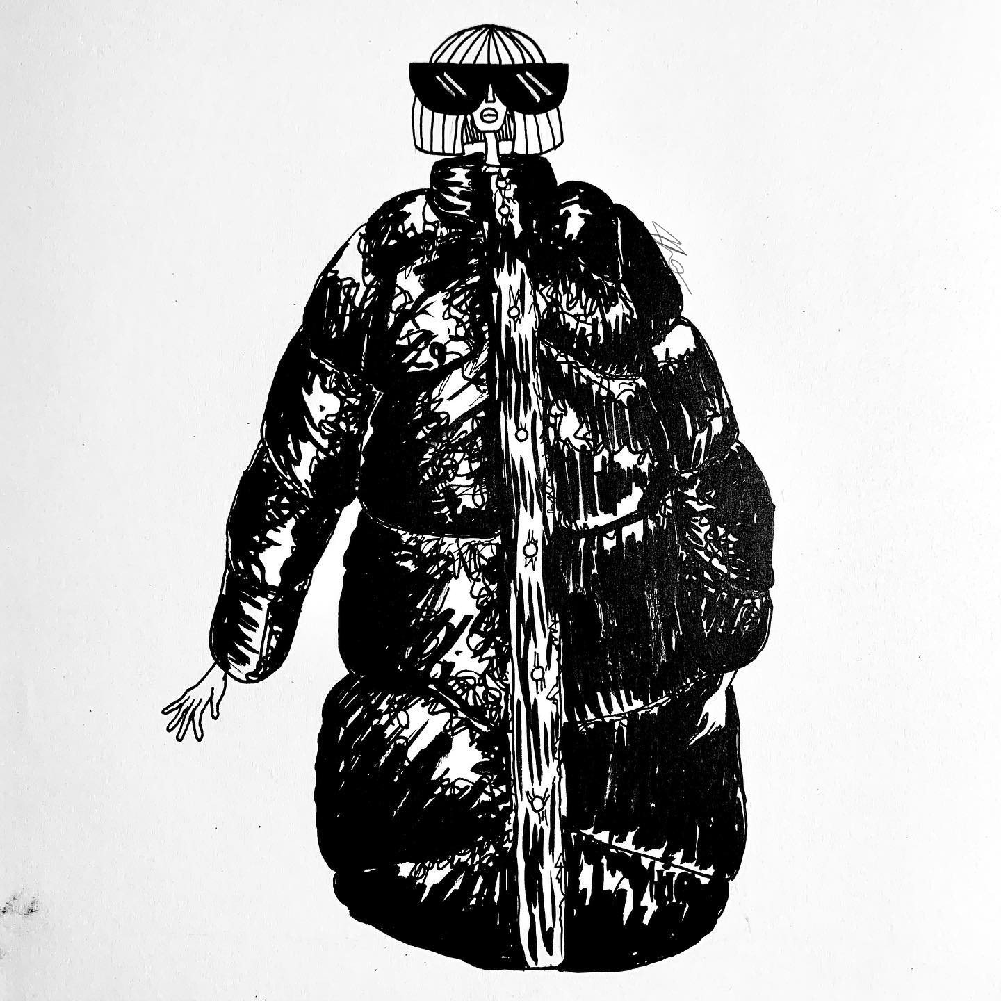 Bulky Coat Woman